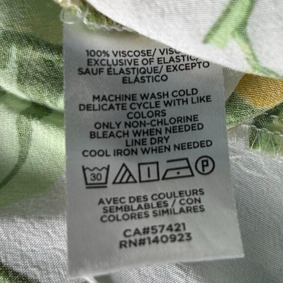 Loft Womens White Summer Lemon Casual Midi Dress Flutter Pockets Sz 4p coquette - Picture 7 of 8